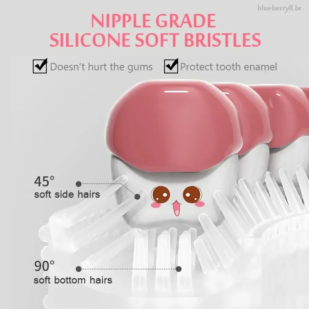 Spazzolino da denti a forma di U in morbido silicone per bambini: fronte-retro, custodia da viaggio inclusa, regalo perfetto per la festa dei bambini, igiene orale dei bambini