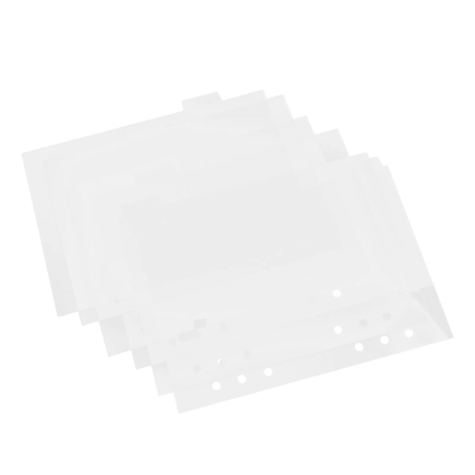 6Pcs A5 Acrylic Index Divider Sheets Clear 6 Ring Binder Dividers for Loose Leaf Notebooks Planner Tabs Smooth Edges High Light
