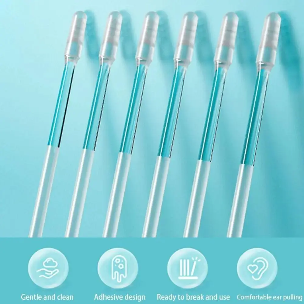 24Pcs/box Ear Cleaner Disposable Ear Swabs Small/Large Sticky Sticky Earwax Remover Stick Soft Silicone Ear Wax Removal Tool