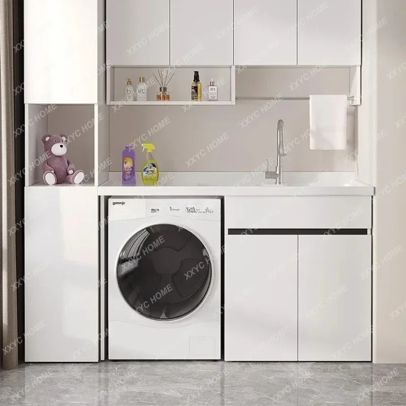 Honeycomb aluminum washing machine balcony integrated cabinet combination laundry