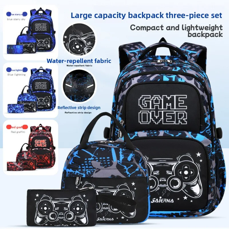 lot-de-3-sacs-a-dos-scolaires-pour-enfants-ensemble-de-sacs-d'ecole-pour-garcons-sac-a-dos-primaire-avec-sac-a-lunch-cartable-et-sac-a-livres-pour-enfants