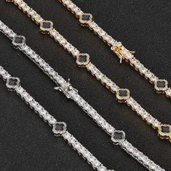 NY Fashion Design Dainty Tennis Chain Gold/Silver Plated Zircon Necklace Luxury Hip Hop Jewelry for Men Women party Gift