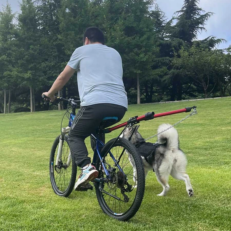 Bicycle Dog Walking Magic Tool Dog Walking Bracket Dog Rope Pulling Bicycle Riding Large Dog Net Red border collie Pulling Pe