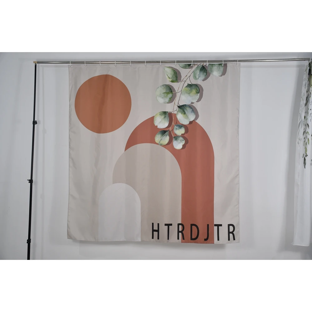 Nordic Wind Abstract Art Boho Shower Curtain Waterproof Polyester Bath Curtain Morandi Color Block Curtains For Bathroom Decor