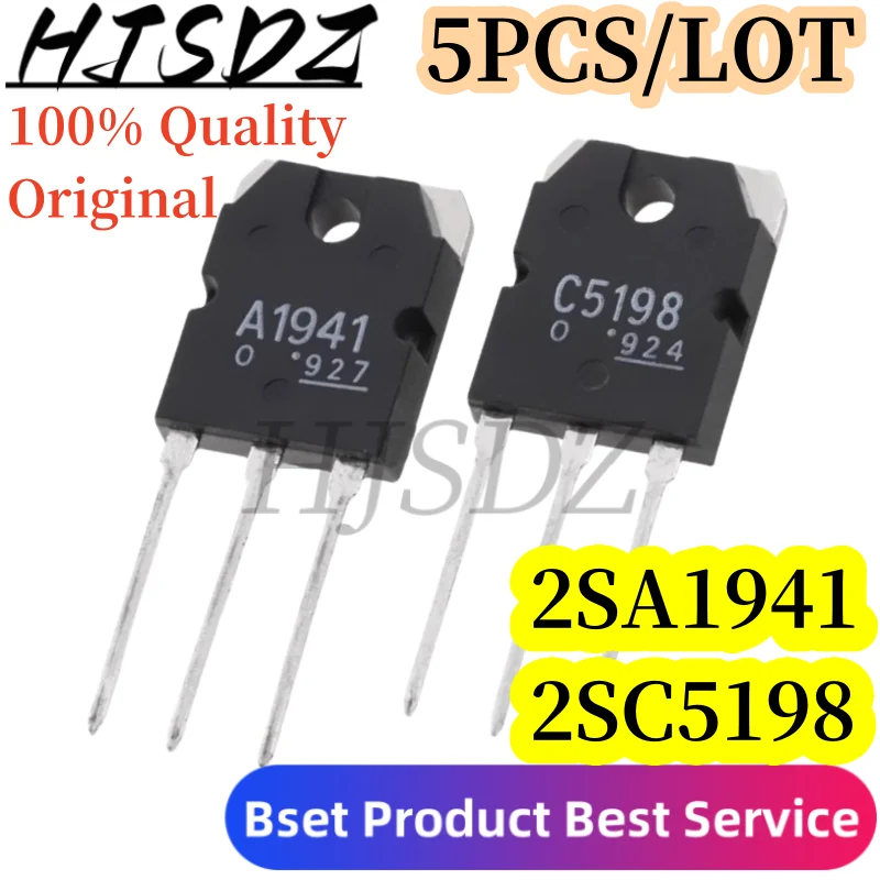 Transistor de potencia de TO-3P 5PCS/LOT 100% Quality Original 2SC5198 2SA1941 TO3P (5PCS A1941 + 5PCS C5198)