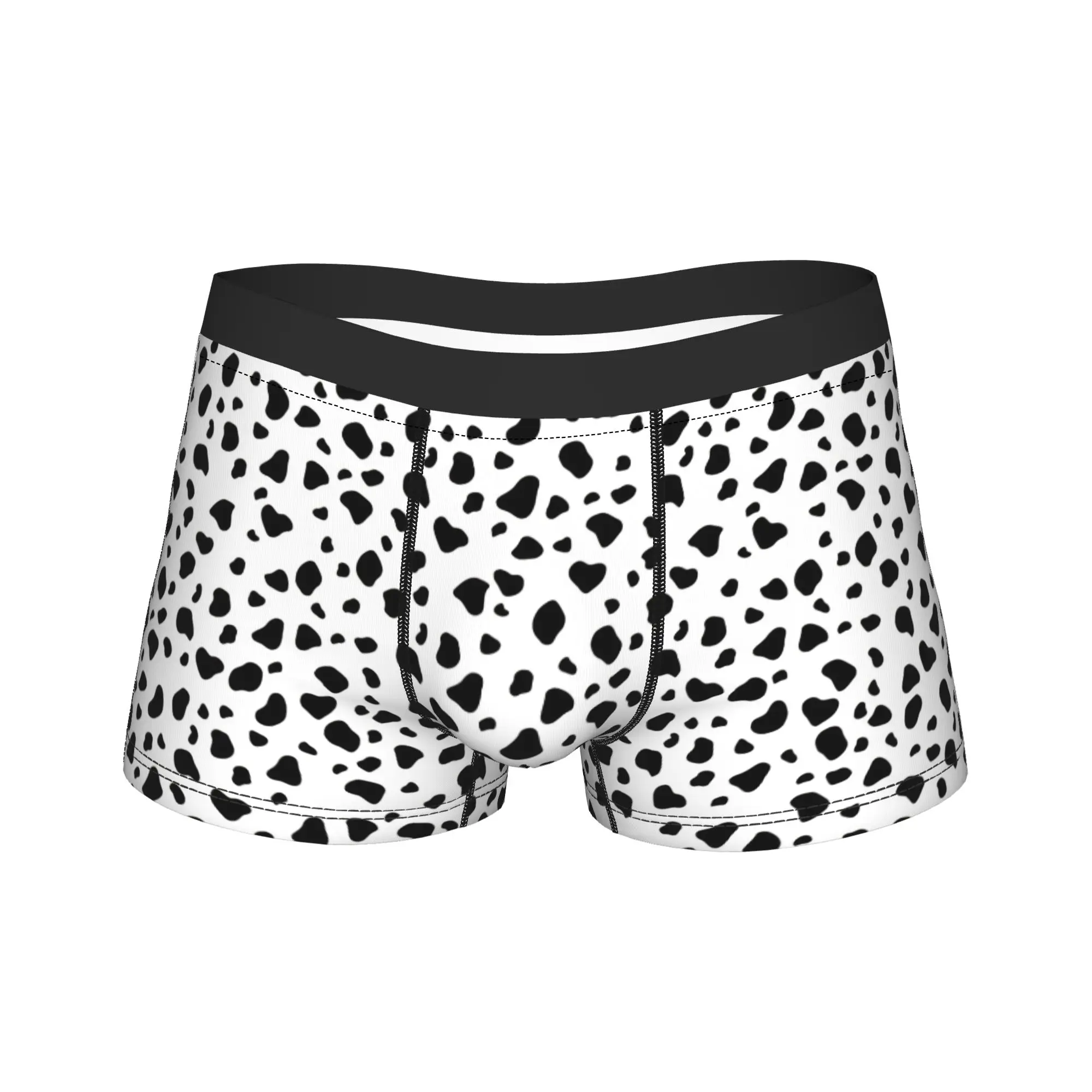 Cow skin pattern and dalmatian dog pattern Boxer Shorts Pouch Underwear Quality Print Boxer Brief Funny Man Underpants Plus Size