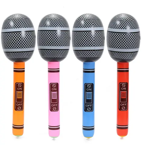 1Pcs 80cm Large Inflatable Microphones Balloon Microphone Toys Music Party Decoration Props Inflatable Instrument Globos