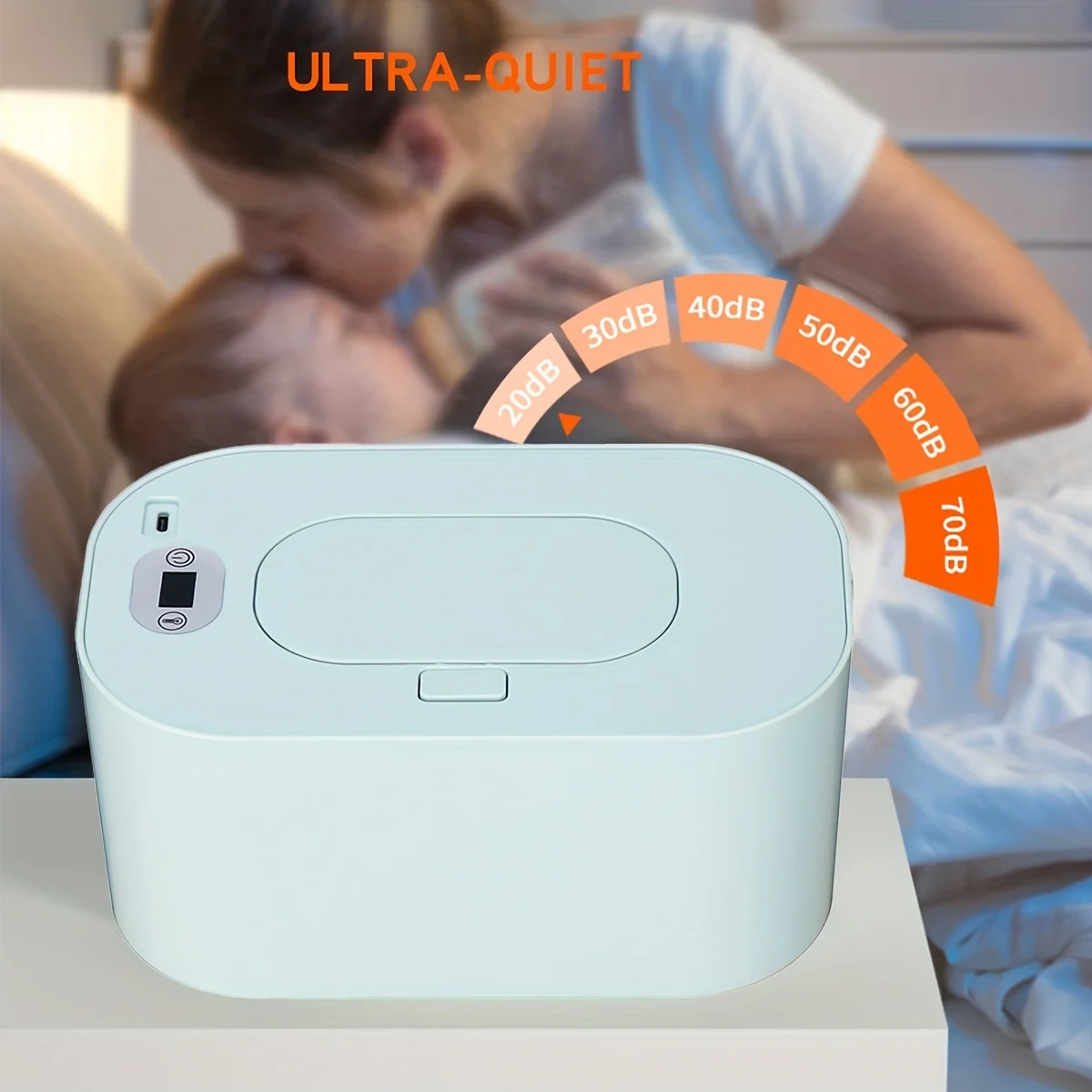 Portable Baby Wipe Warmer Baby Wet Wipes Dispenser, Diaper Wipe Warmer, Constant Smart Temperature Control Large Capacity