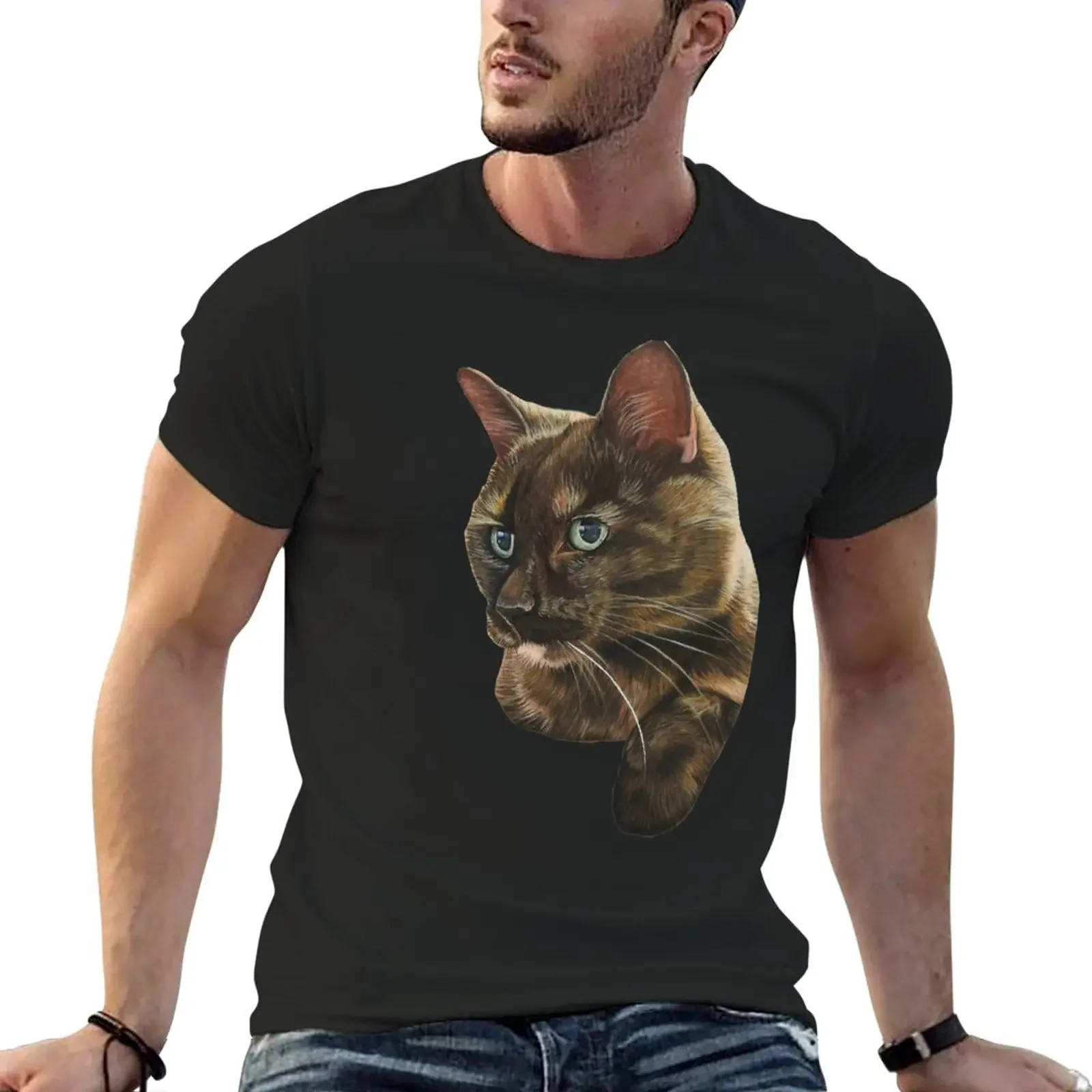 Angel the tortoiseshell cat T-Shirt summer clothes sublime tees t shirt for men