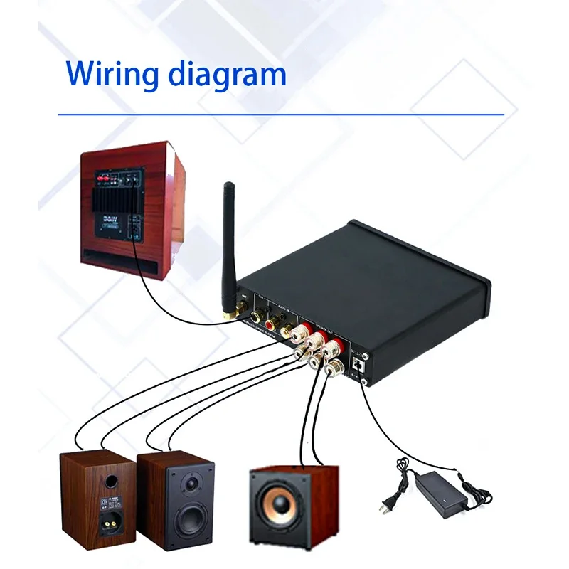 YJCO Hochleistungsverstärker TPA3116 50W*2+100W 2.1 Kanal Bluetooth 5.0 5.1 HiFi Digital Audiophiler Subwoofer-Verstärker D210B – Detail 6