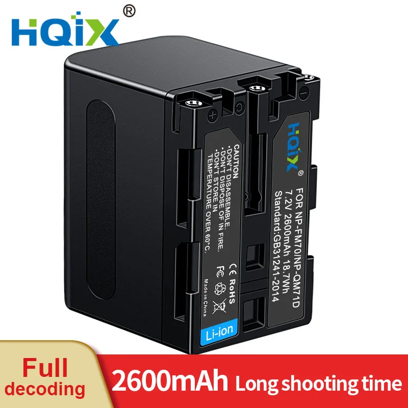 

HQIX for Sony CCD-TRV96K TRV106K TRV108E TRV116 TRV126 TRV128 TRV208E TRV308 TRV418E Camera NP-QM71D/FM70 Charger Battery