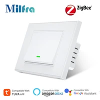 ZigBee-interruptor de luz inteligente, pulsador neutro, interruptores físicos de pared, aplicación Tuya Smart Life, control por voz, Alexa y Google
