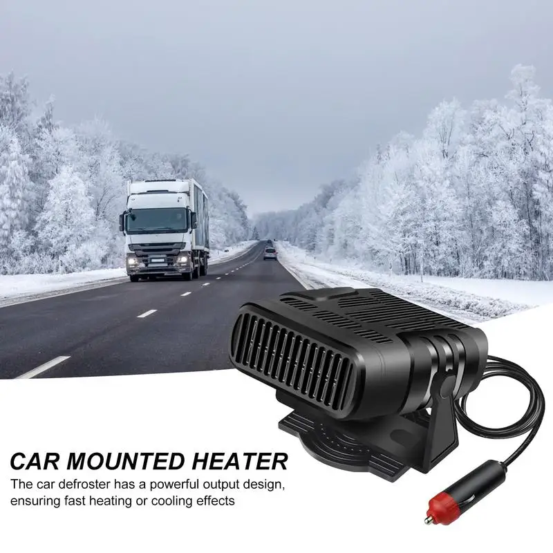 2IN1 Portable 12/24V 120W Auto Car Heater Defroster Demister Electric Heater Windshield 360 Degree Rotation ABS Heating Cooling