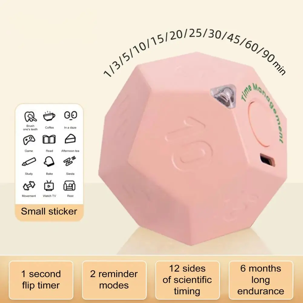 Temporizador de cubo múltiple, temporizador giratorio de 1/3/5/10/15/20/25/30/45/60/90 minutos, modos de recordatorio de vibración, reloj de ejercicio de cocinero de estudio