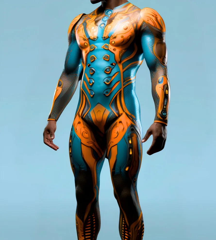 Herren Rüstungs-Muskelanzug, Karneval, Mechanischer Bodysuit, Halloween-Party, Bühnenauftritt, Cosplay-Kostüm, Strumpfhose – Detail 10
