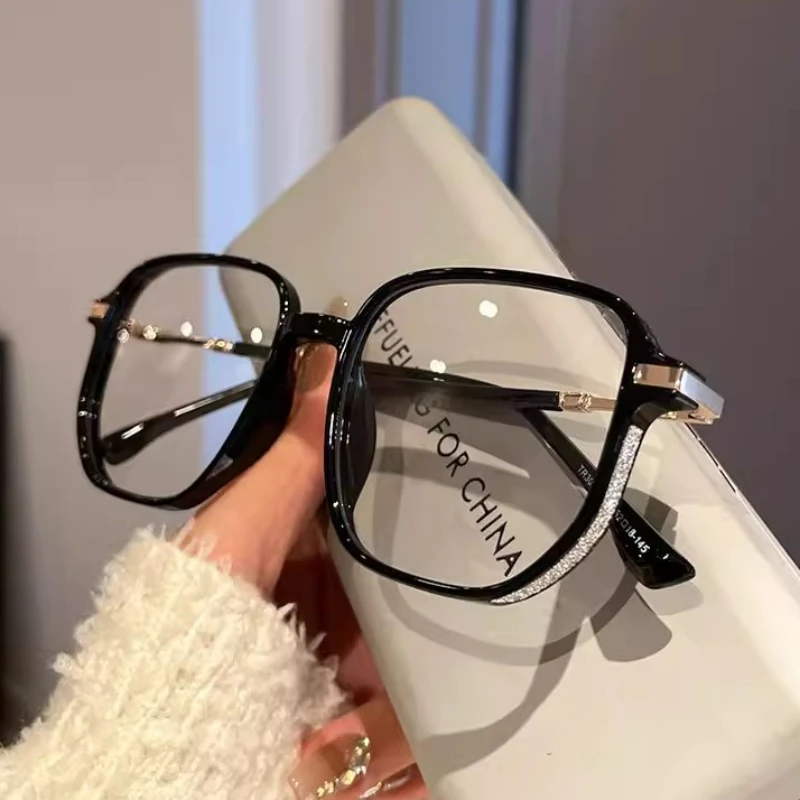 Anti Blue Light Reading Glasses Women Fashion Glitter Anti Blue Light Presbyopic Eyeglasses Frame Oversize Metal Eyewear óculos