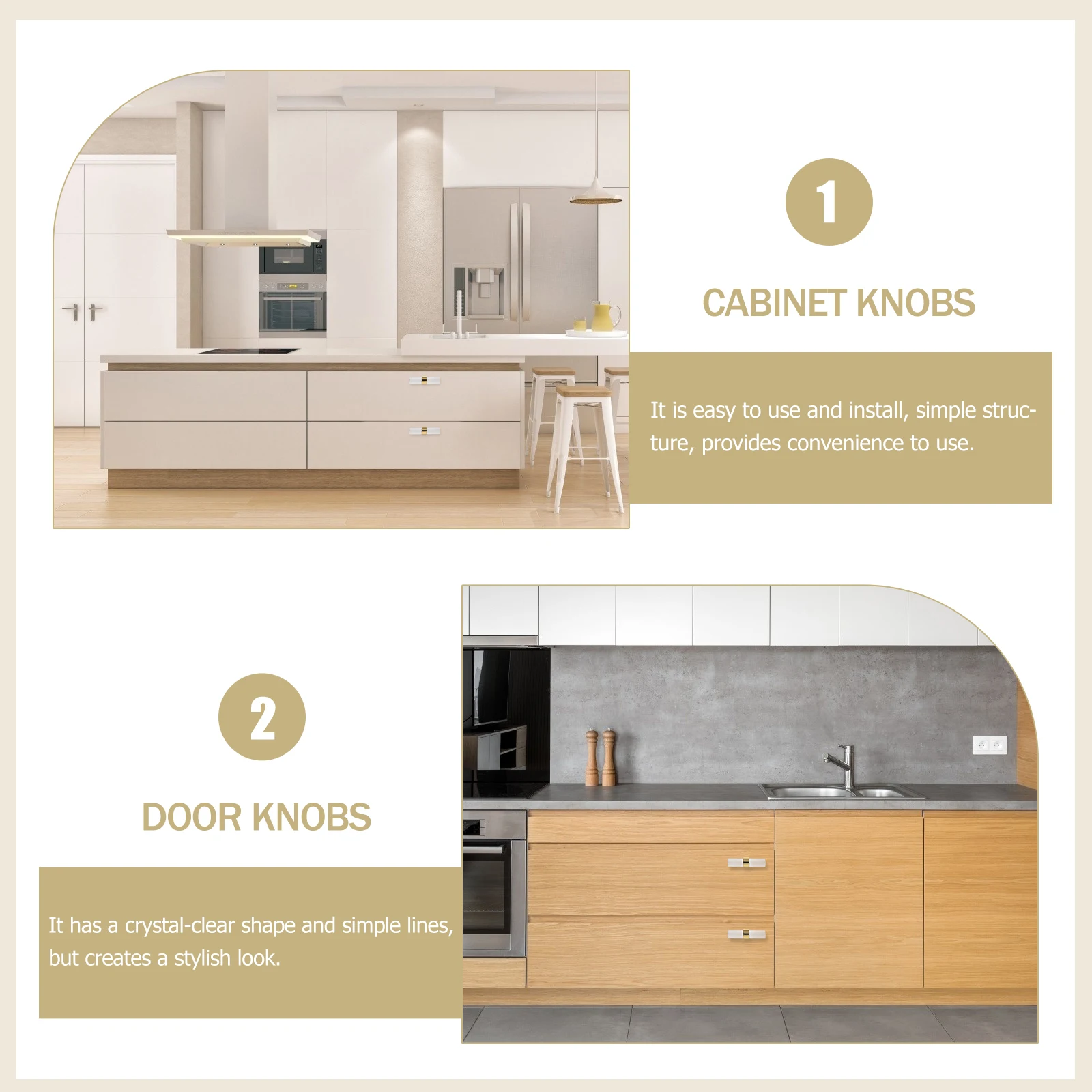 

2Pcs Crystal Handles Gold Acrylic Zinc Alloy Cabinet Knobs Single Hole Drawer Pulls Furniture Hardware Dresser Closet