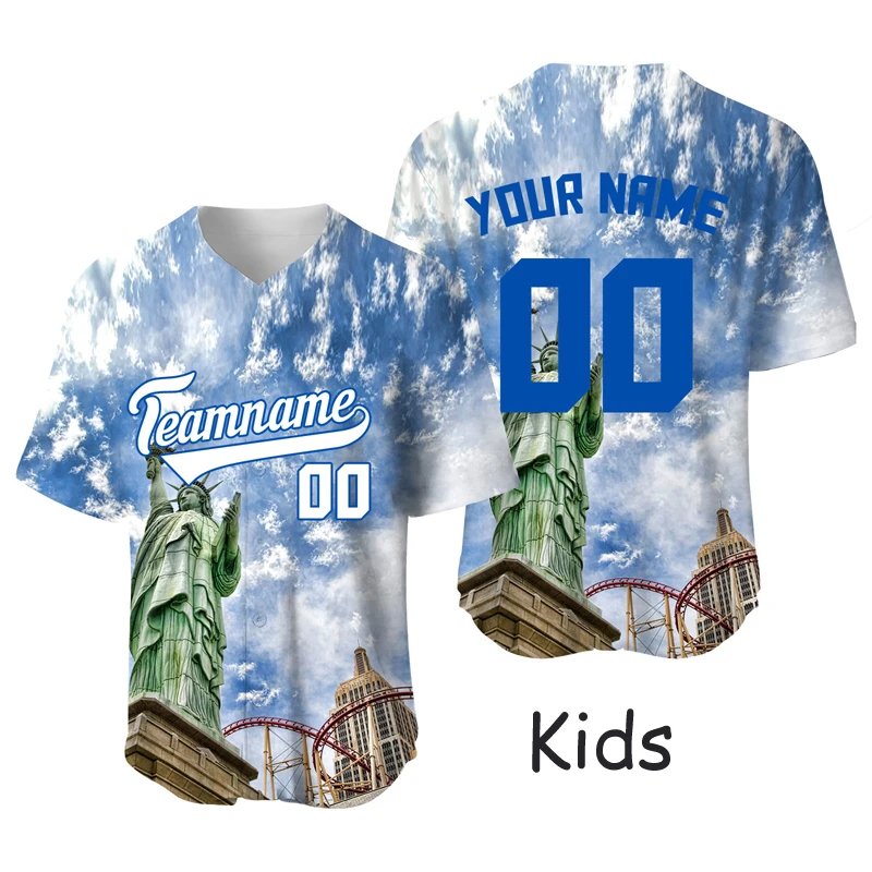 Kids Jersey Baseball Uniform Baby Custom Name T Shirt Sports Team Blouse Hip Hop Streetwear Sublimation Blanks Baseball Shirts