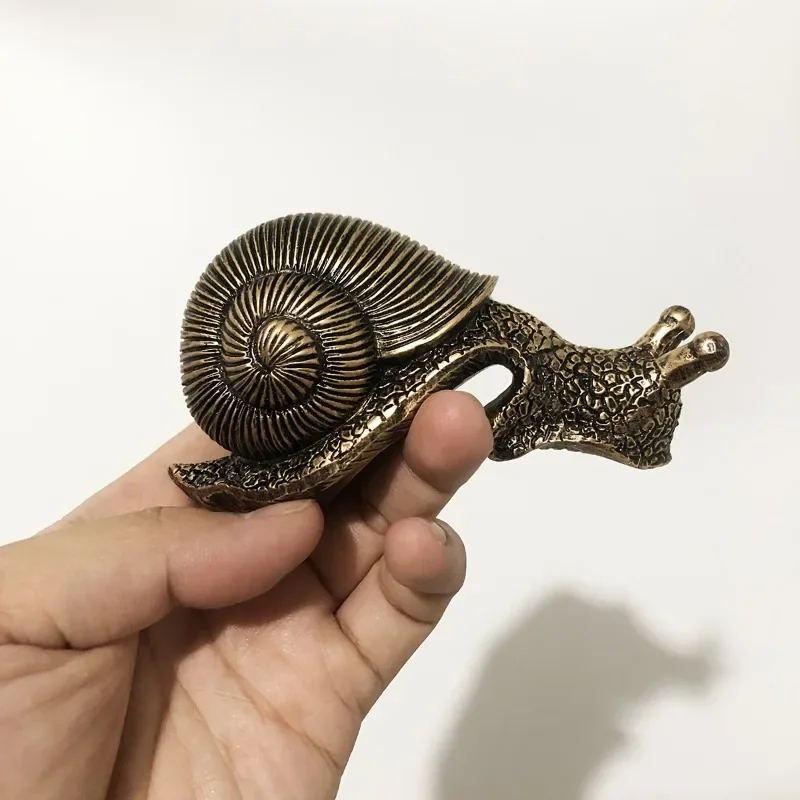 Vintage Bronze Climbing Snail Statue Flower Pot and Vase Hugger Miniature Fairy Garden Decor Resin Art   Decorations