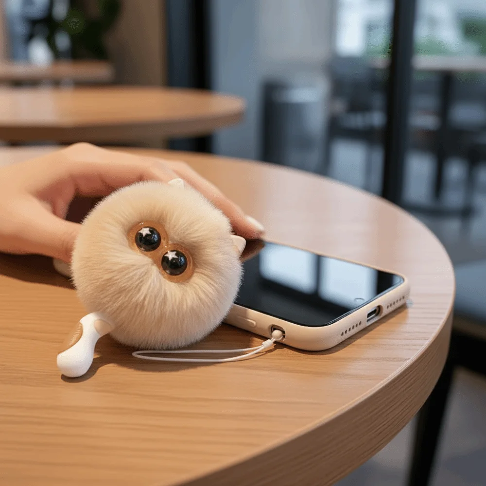 Cute Cartoon Pendant Creative Couples Cute Kitten Keychain Kawaii Trendy Imitation Rex Rabbit Fur Backpack Pendant