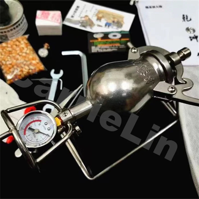 100ml Hand Popcorn Machine Open Firing 230ml Popcorn Puffing Maker Machine Old-Fashioned Mini Popper