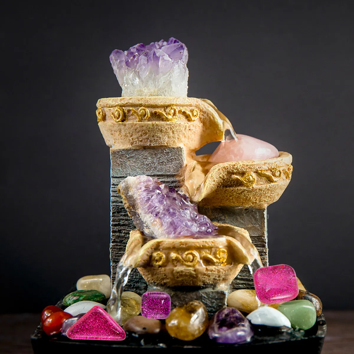 

3Packs Crystal Mosaic Glitter DIY Stone Irregular Colorful Pieces for Handmade Crafts Lamp Decoration Kids Boys Girls