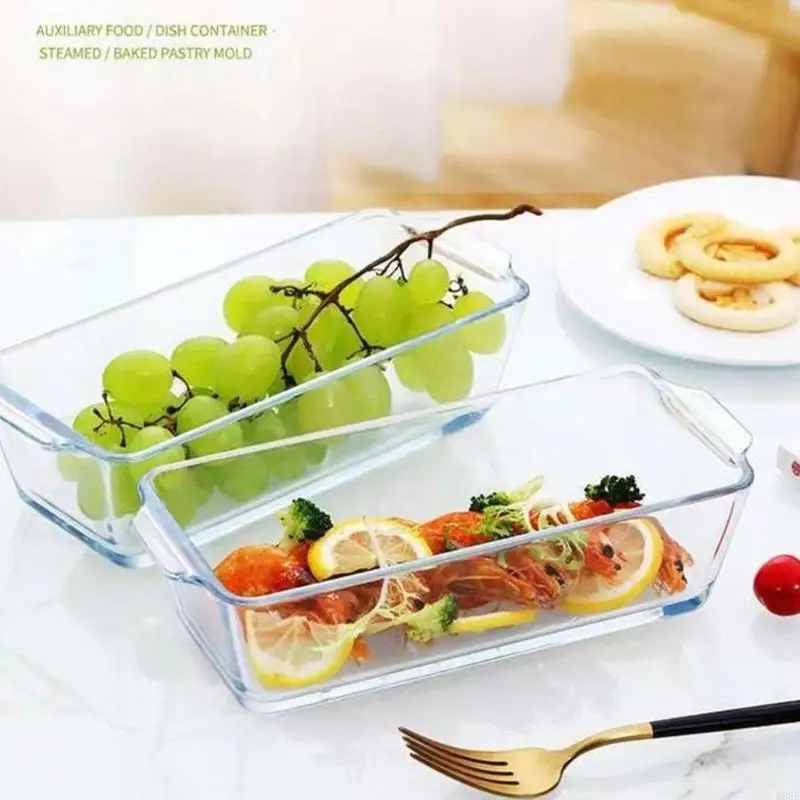 

High Borosilicate Glass Bread Loaf Pan With Cover 27x14x7cm For Baking Cake And Heat Retention Essential Cooking Tool B03E
