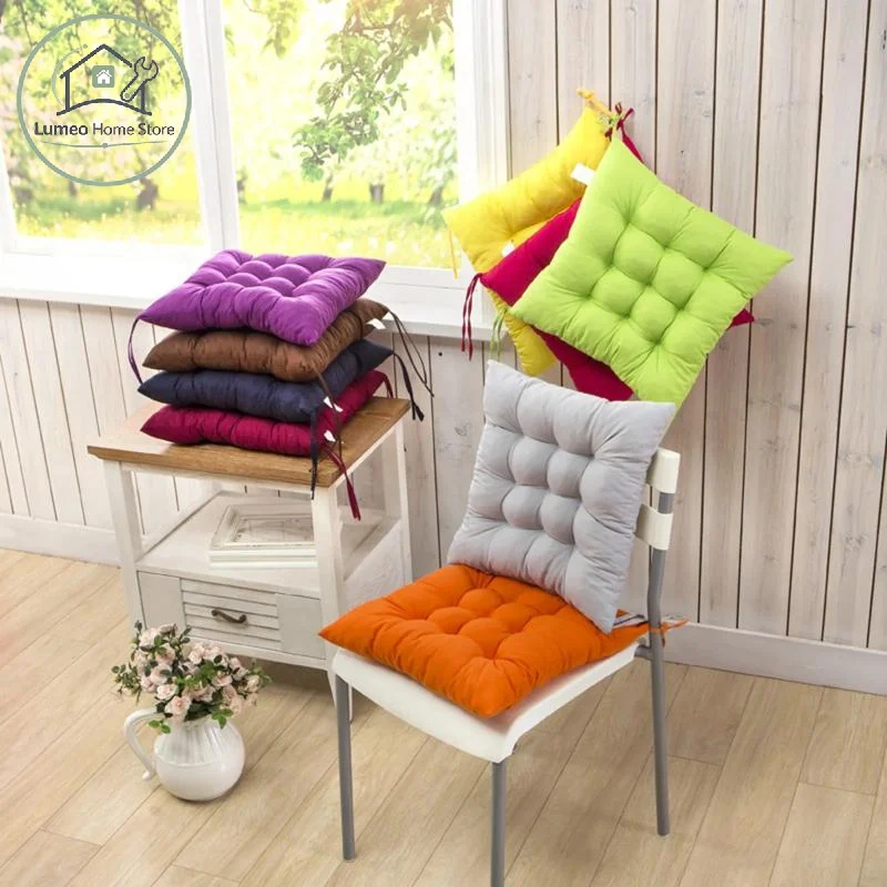 Soft Thick Padded Square Seat Cushion Adorable Cartoon Prints with Fixed Ties for Kitchen Dining Room Chairs