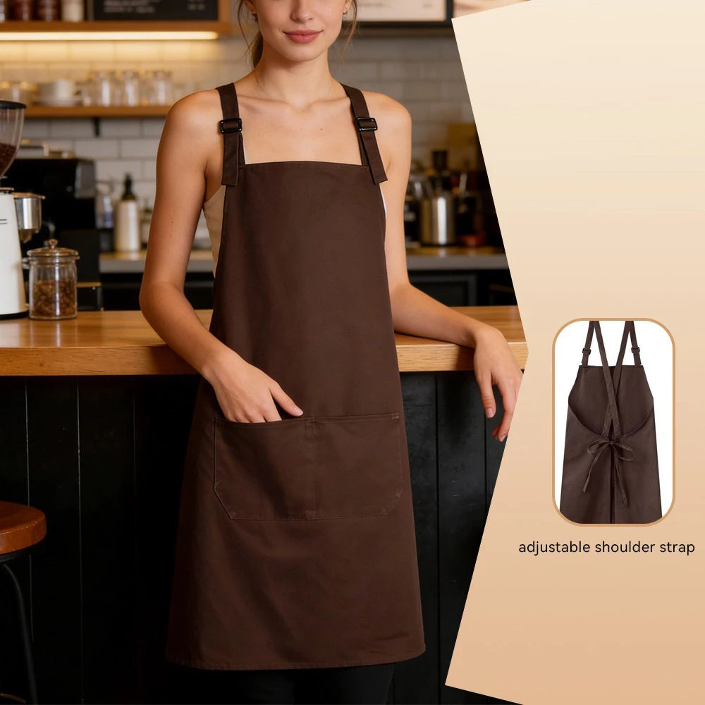 

Adjustable shoulder straps Kitchen Aprons Unisex Chef Workwear for Grill Restaurant Bar Shop Cafes Beauty & Nail Studios Uniform