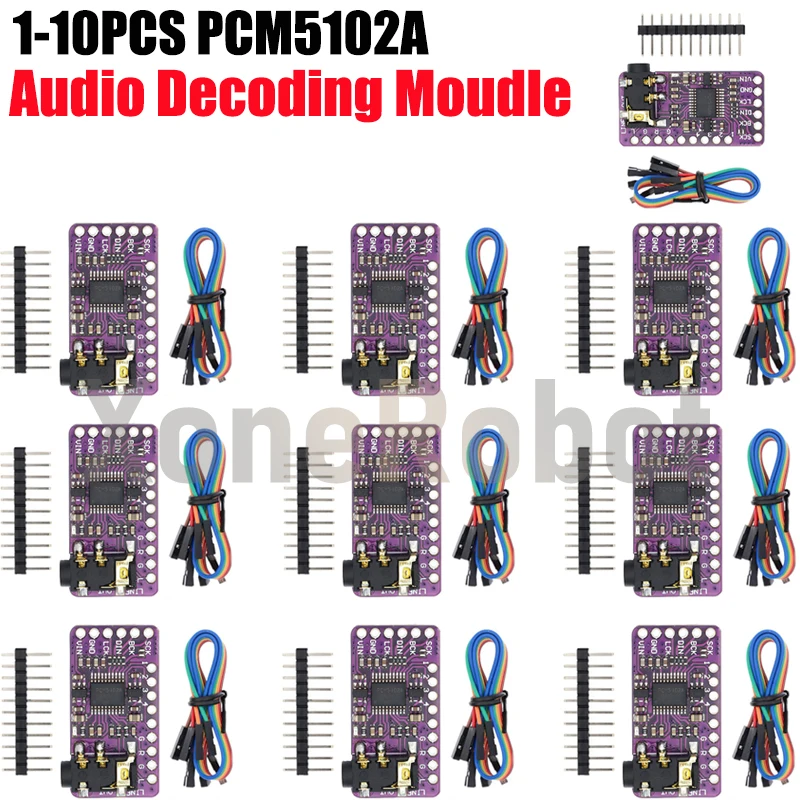1-10PCS Interface I2S PCM5102A DAC Decoder GY-PCM5102 I2S Player Module For Raspberry Pi pHAT Format Board Digital Audio Board