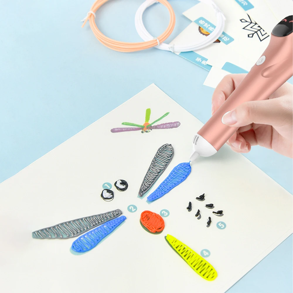 3D-Druckstift für Kinder, 3D-Stift mit Niedriger Temperatur, PCL-Filament, Verbrühungsschutz, Kreative DIY-Kunstwerkzeuge für Kinder, Geburtstags- und Weihnachtsgeschenk