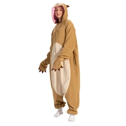 Halloween morze wydra Cosplay Onesie dla dorosłych kobiet mężczyzn zwierząt Kigurumis piżamy Cartoon piżama Homewear kostium imprezowy