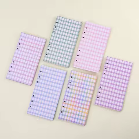Cute Color Grid A5 A6 Loose Leaf Notebook Refill Spiral Binder Index Inner Page Item Paper Stationery