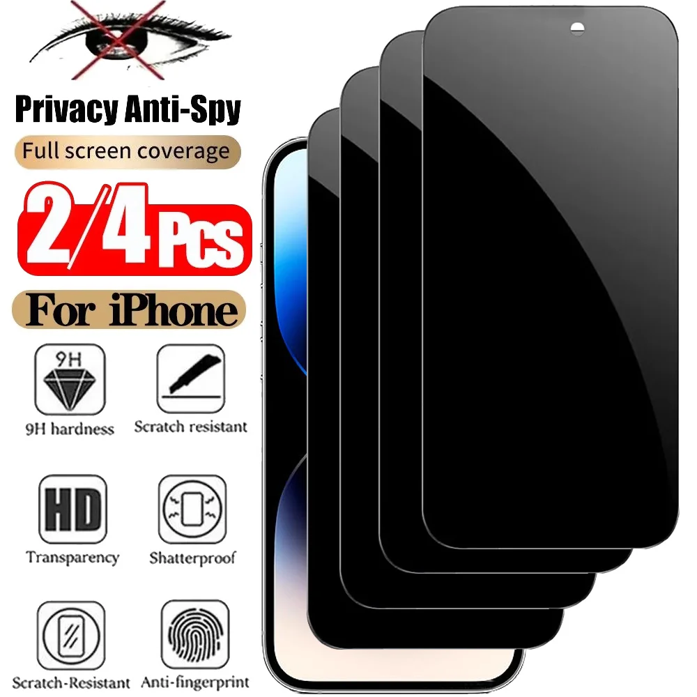 واقي شاشة الخصوصية لهاتف iPhone 17 Pro Max زجاج مضاد للتجسس لهاتف iPhone 16 15 14 13 12 11 Pro Max فيلم الخصوصية iPhone 17 Pro