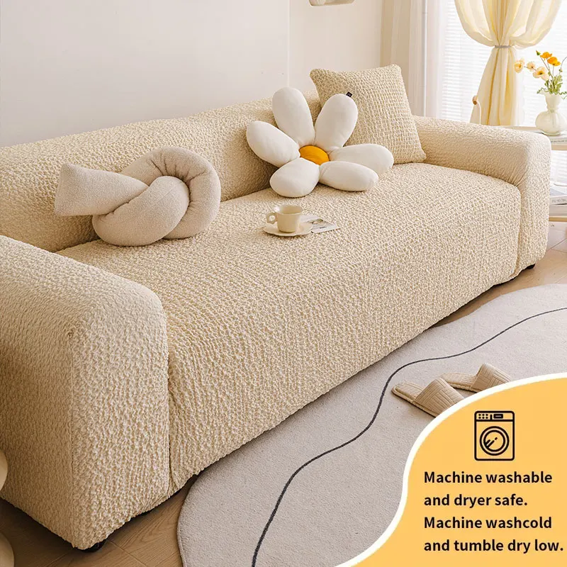 1PC-French cream style sofa cover, all-season universal cushion, seersucker anti-slip full-wrap sofa cover