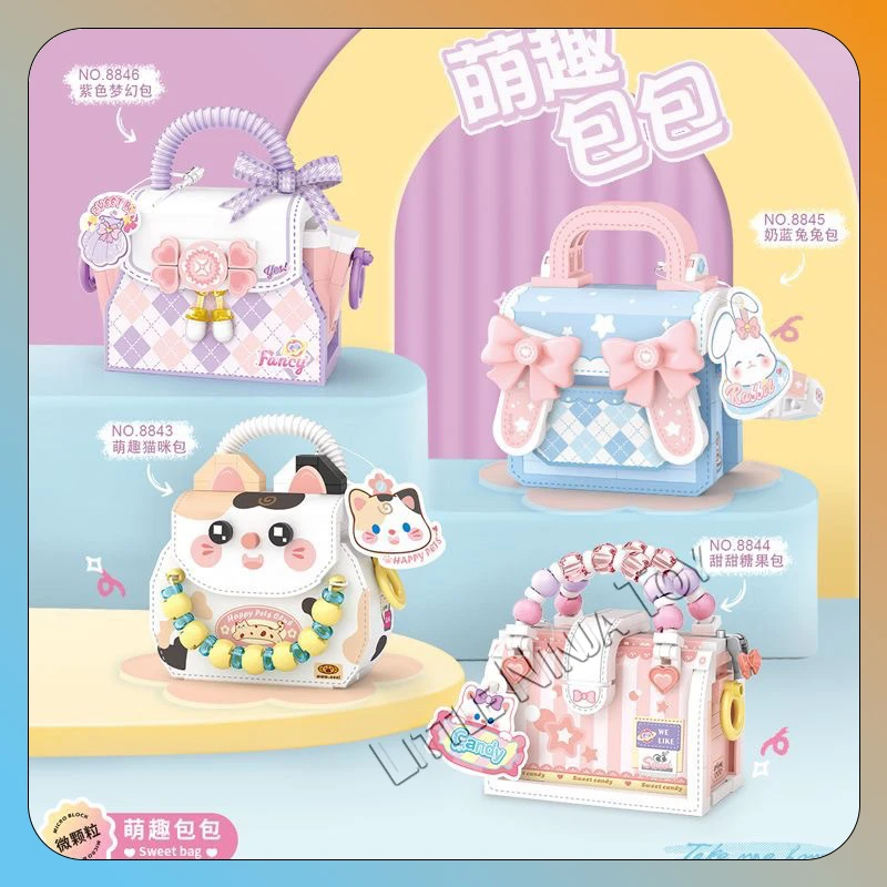 

loz Micro Particles 8843-46 Cute Dopamine Girl Handbag, Birthday Gift for Girls, Decorative building blocks