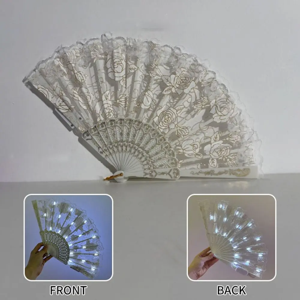Creative Glow Folding LED Fan Portable LED Luminous Dancing Light Fan Colorful Court style LED Luminous Fan Night Show