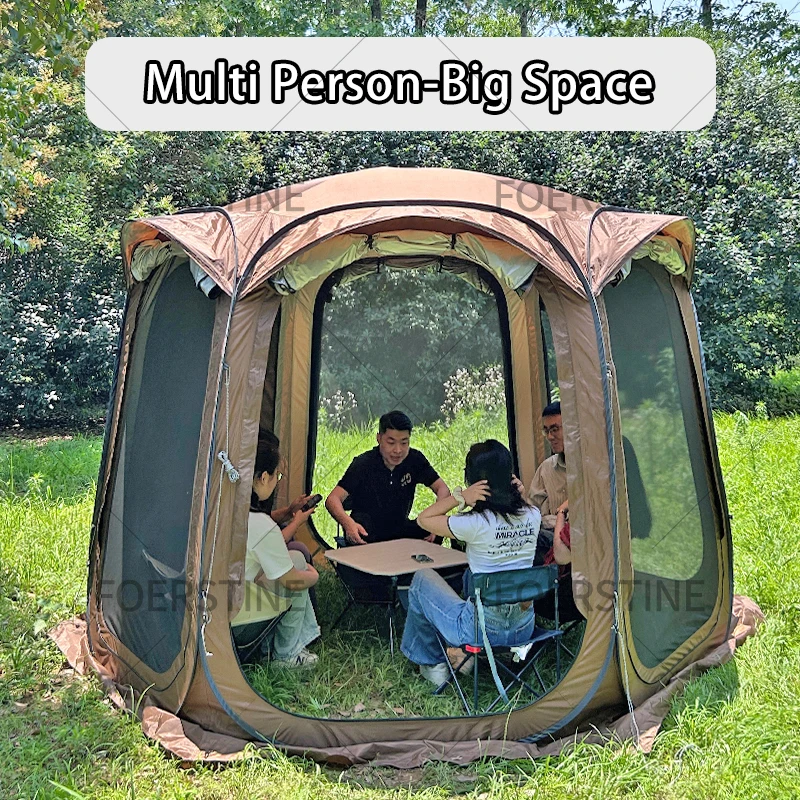 Outdoor Camping Tent 6 Person OEM ODM Family Waterproof Cabin Pop up Canopy Foldable Glamping Canopy Tent Instant Screen House view 4