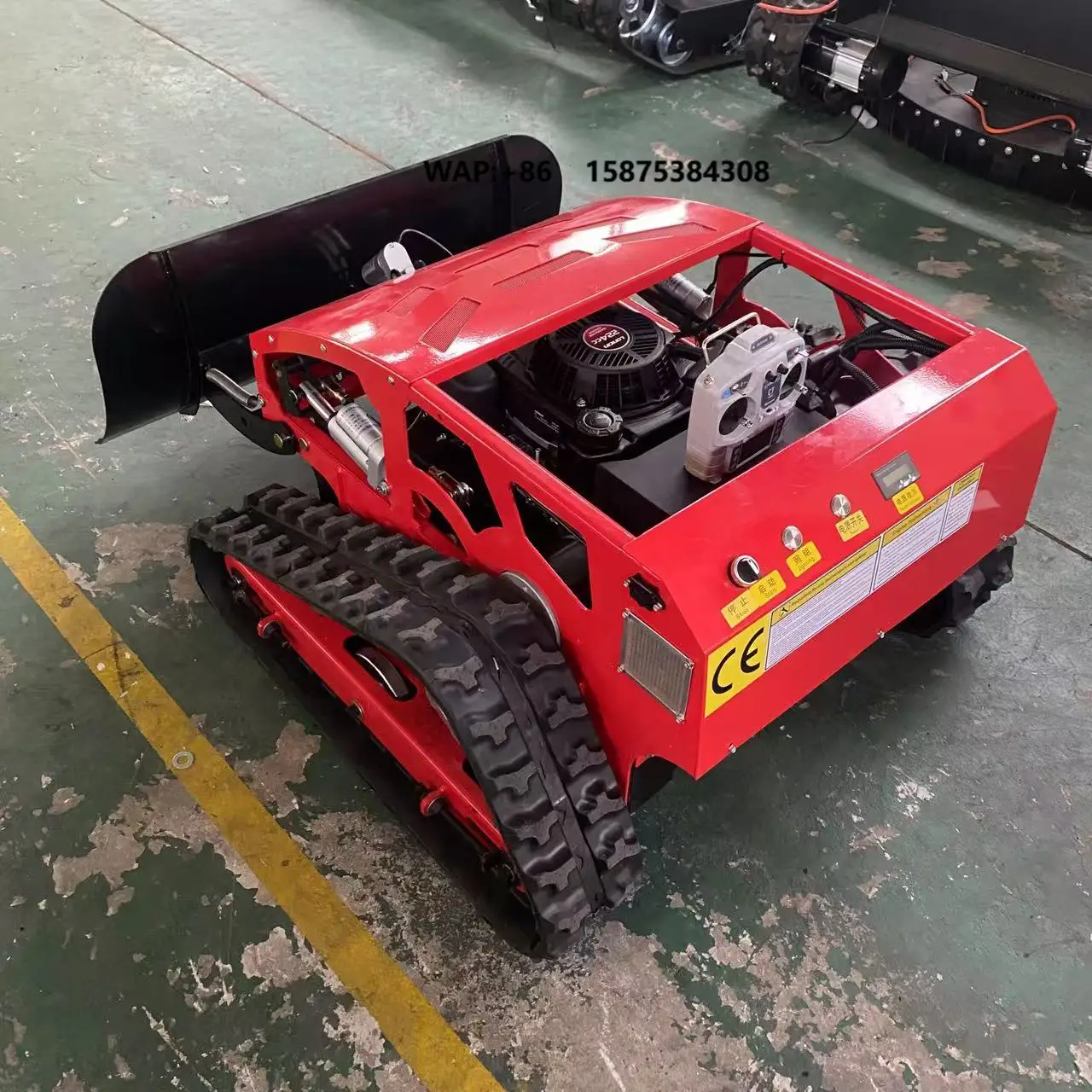 

Hot Selling Electric Start RC Self Propelled Tracked Lawn Mower Robot All Terrain Flat Blade Upgraded Version Power Force