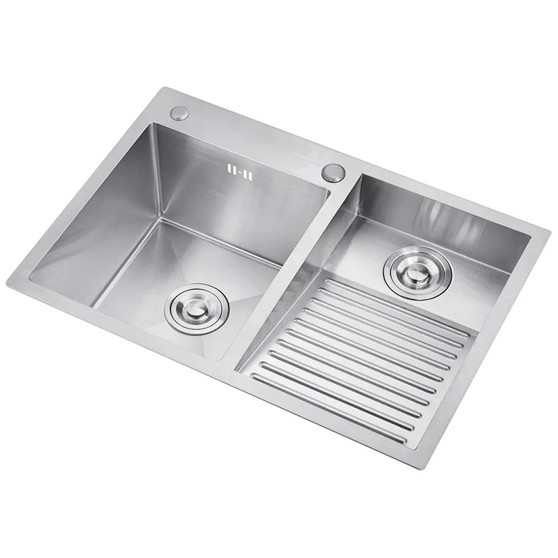 

Balcony stainless steel laundry pool, sink with washboard integrated large handmade single slot