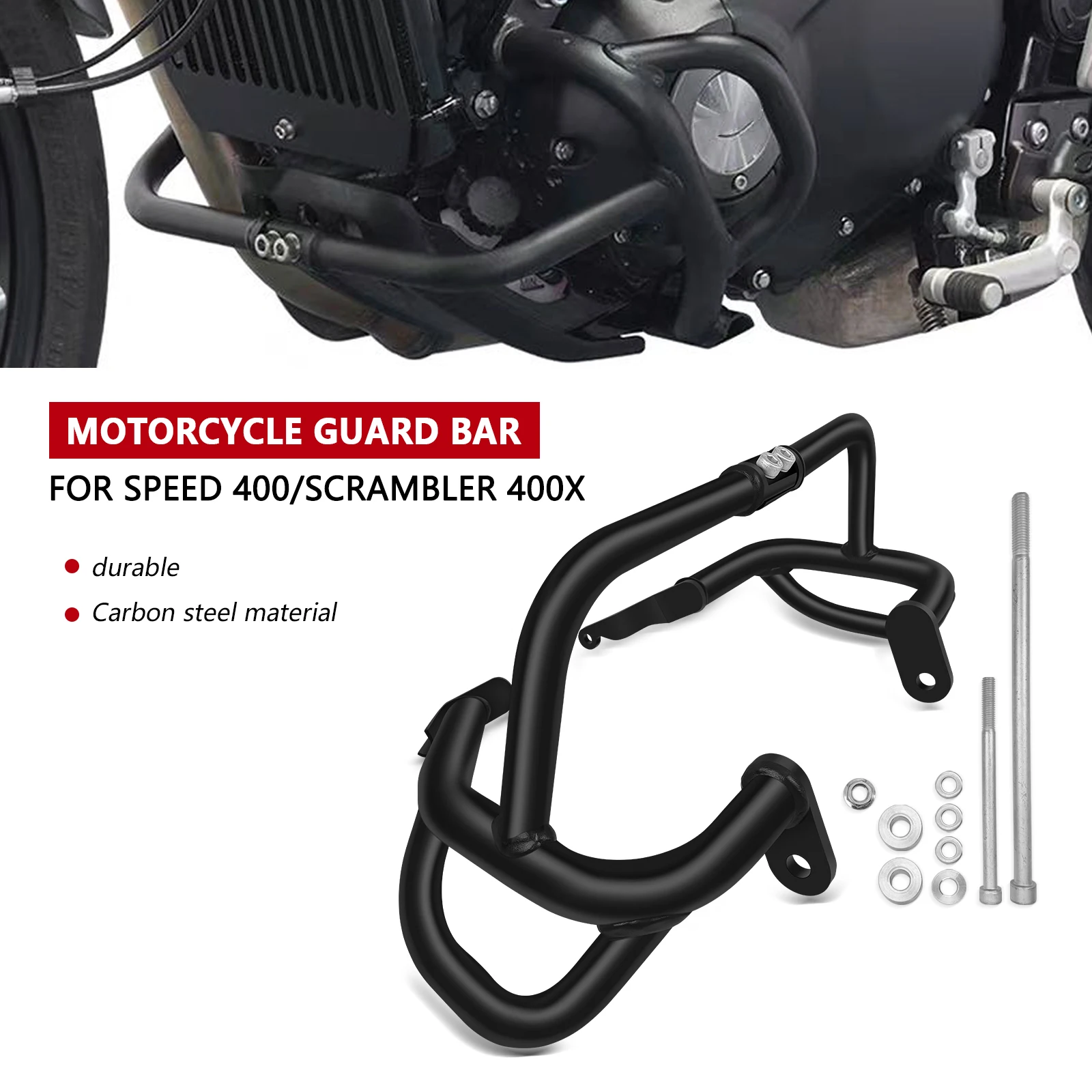 ل Speed 400 تشويش إذاعي 400X 2024 2025 Speed400 تشويش إذاعي 400 X دراجة نارية تحطم بار محرك الحرس الإطار حامي مجموعة مصد السيارة