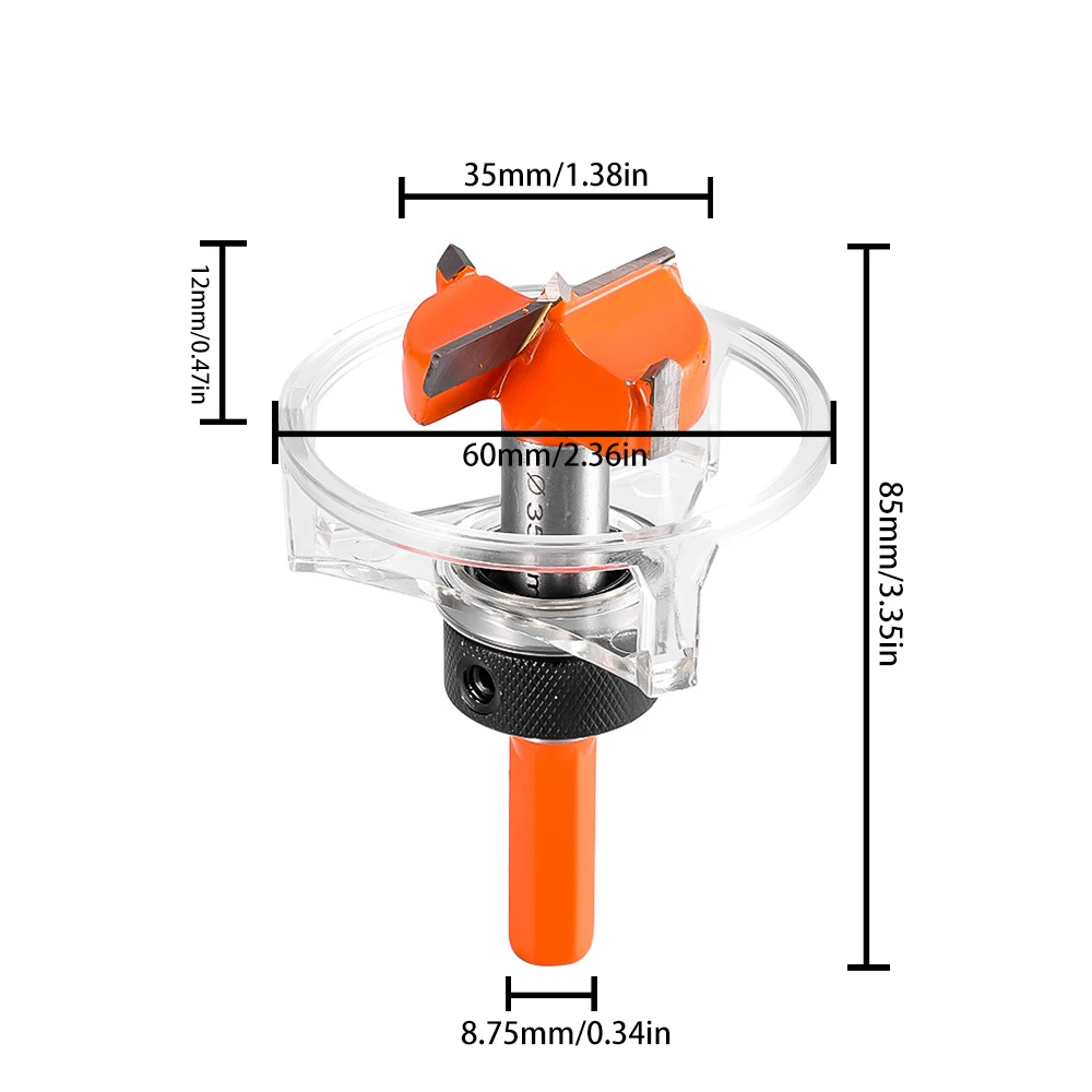 New 35 mm Positioning holes with cover Reamer hinge hexagonal handle triple tooth double edge curved Reamer Bit