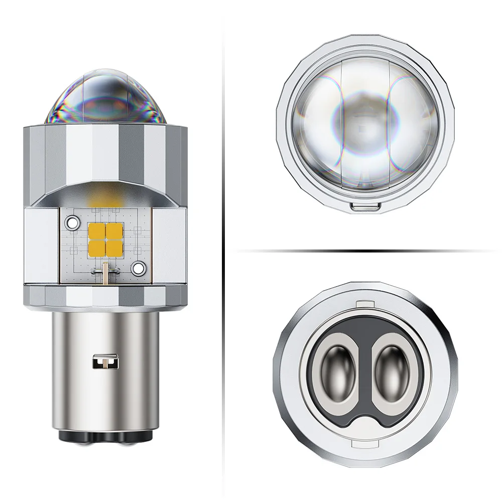 AUXITO BA20D H6 LED Motorcycle Headlight for Honda Kawasaki Yamaha DC/AC Non-Polarity Plug & Play For Scooter UTV ATV Universal