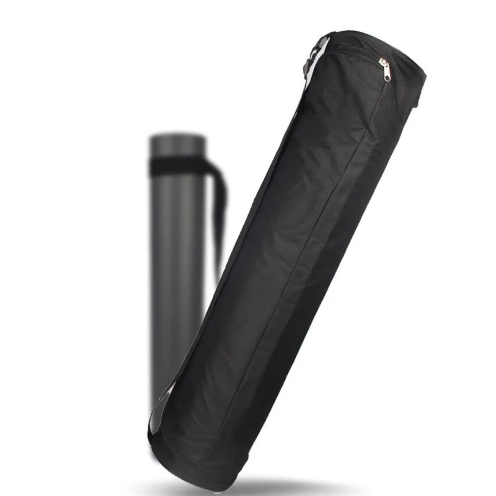 Yoga Mat Package Waterproof Round Long Carry Bag Designed Specifically for Yoga Mats with Low Friction Side Opening Black