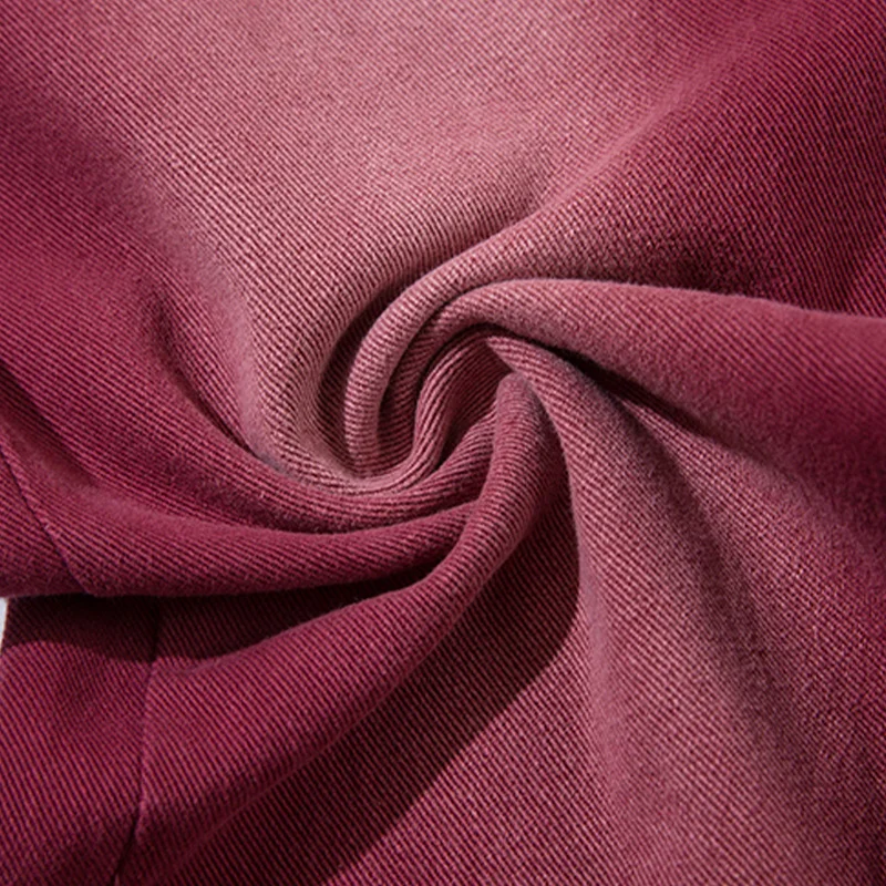 UPRAKF Red Jeans Streetwear Casual High Waist Fashion Trousers Vintage Summer Multi Pocket Retro Hip Hop