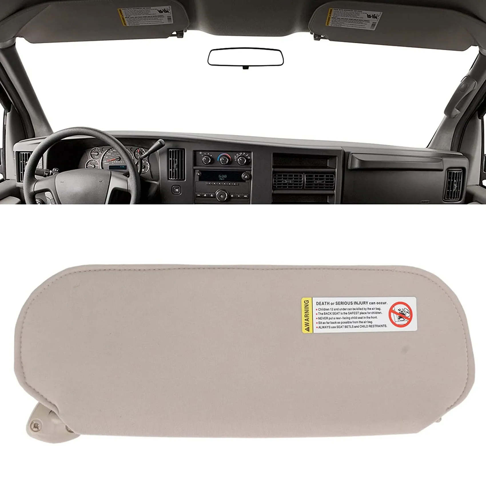 1Pair Car Front Left / Right Sun Visor Panel Replacement for Chevrolet Express GMC Savana 1500 2500 3500 4500 1999-2019