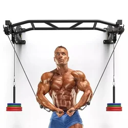 wall mounted Pull up bar Home gym fitness equipment pulley cable block single parallel bars