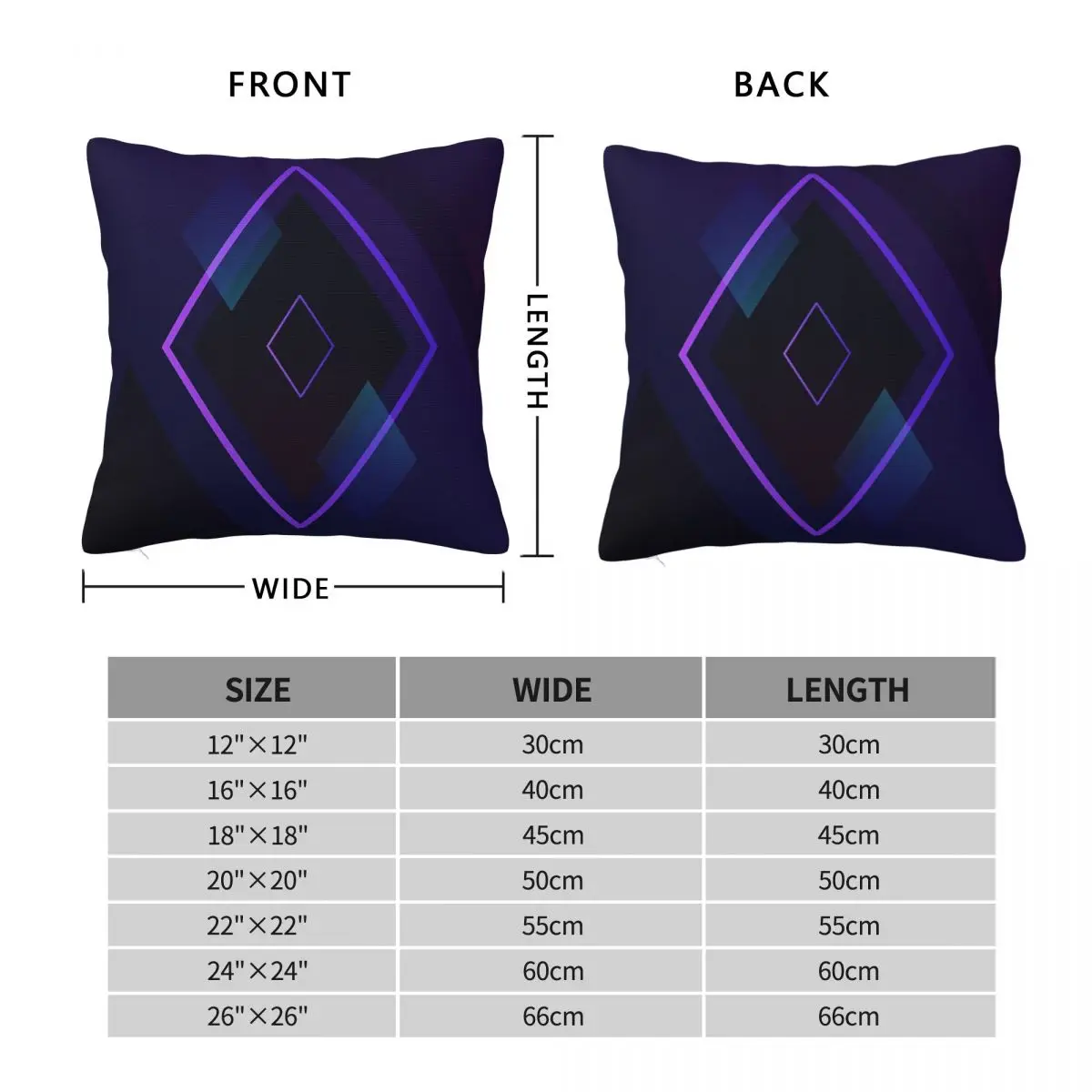 Realm Of Diamonds Gradients Square Pillowcase Polyester Linen Velvet Pattern Zip Decor Pillow Case Room Cushion Cover 45x45