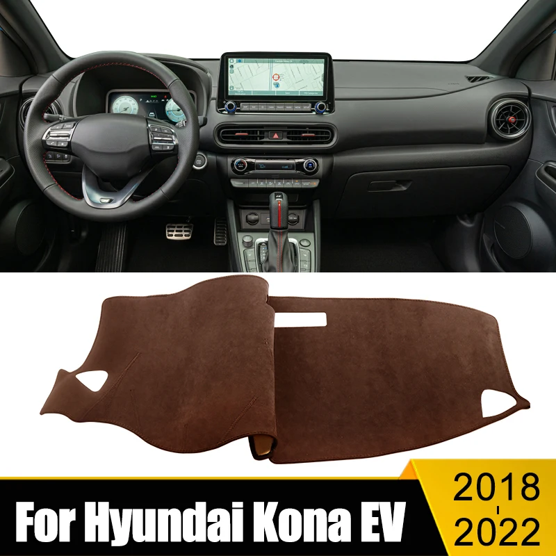 

For Hyundai Kona N Line 2017 2018 2019 2020 2021 2022 Car Dashboard Cover Avoid Light Pad Sun Shade Anti-UV Carpets Non-Slip Mat