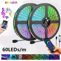 Smart LED Strip Lights RGB 2835 Bluetooth App Control TV Backlight Diode Tape Flexible Music Sync For Home Party Christmas Decor